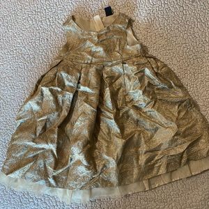 Gold and beige baby gap dress with pleats